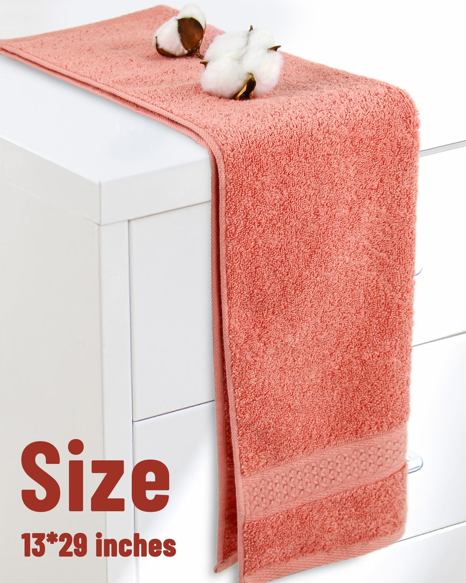 12 PIECE LUSH VELOUR WHITE HAND TOWELS 12 X 48 –