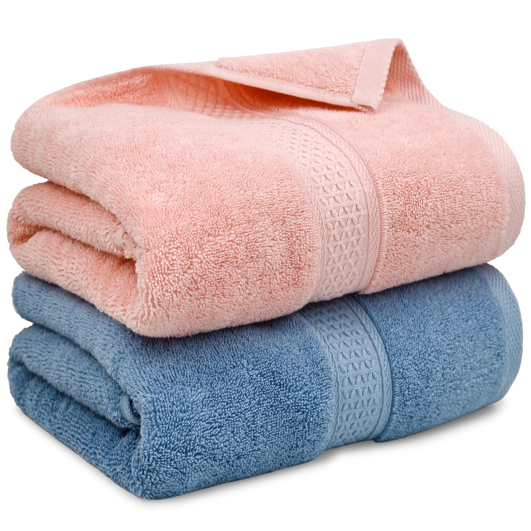 Cleanbear Soft Hand Towels Bathroom Hand Towel Set, 100% Cotton Lightweight  for Quick Dry 2 Pack, 13 x 29 Inches (Peach Pink)