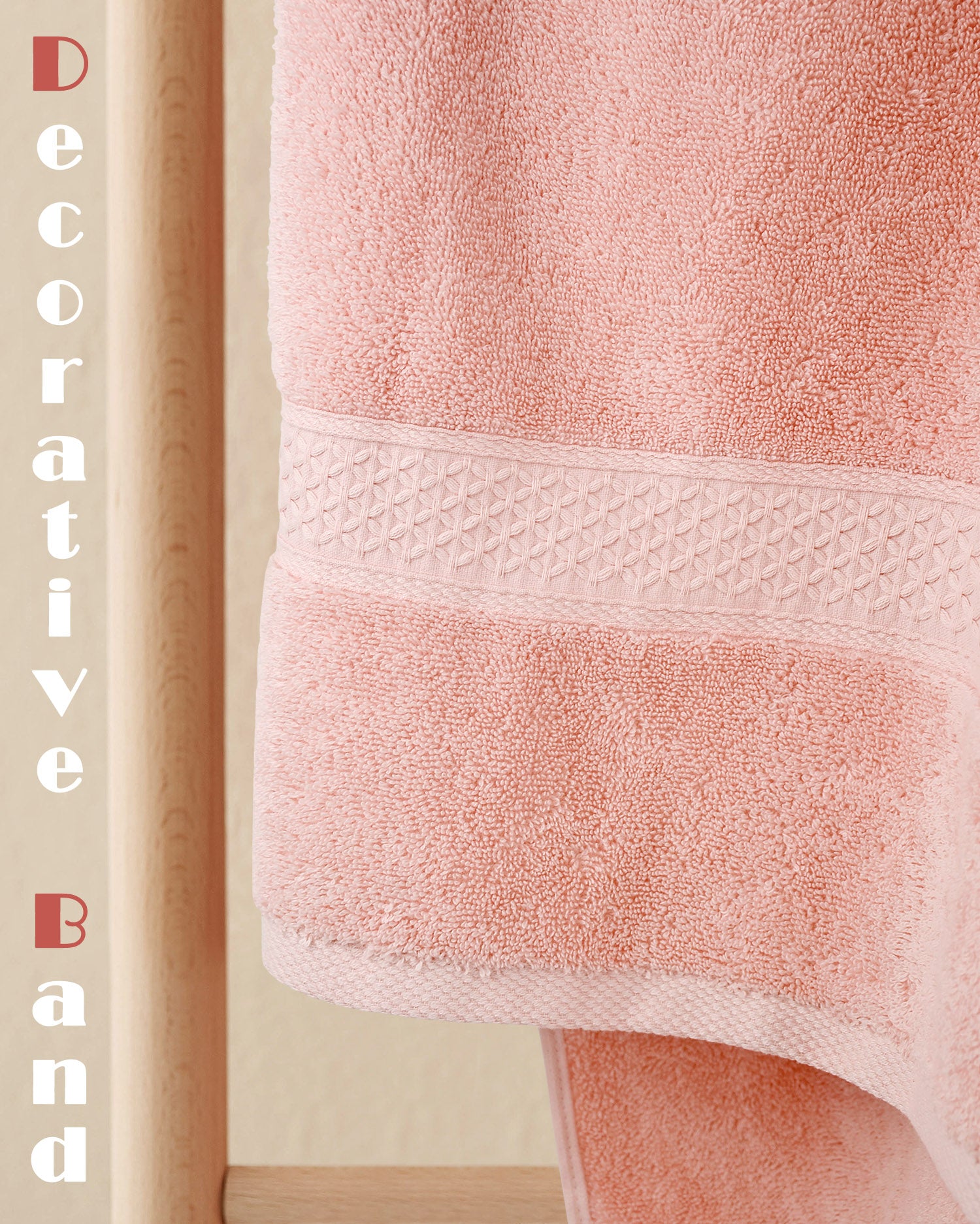 Cleanbear Bath Towels Cotton Shower Towels 55 x 27 1/2 Inches 2 Colors