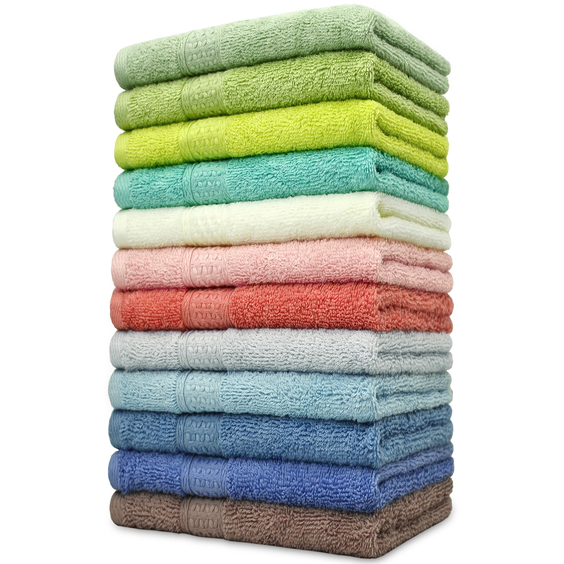 Cleanbear Hand Towels 12 Pack 12 Colors 100% Cotton Hand Towel Set for  Bathrooms and Different Family Members - Ultra Soft Bath Hand Towel with