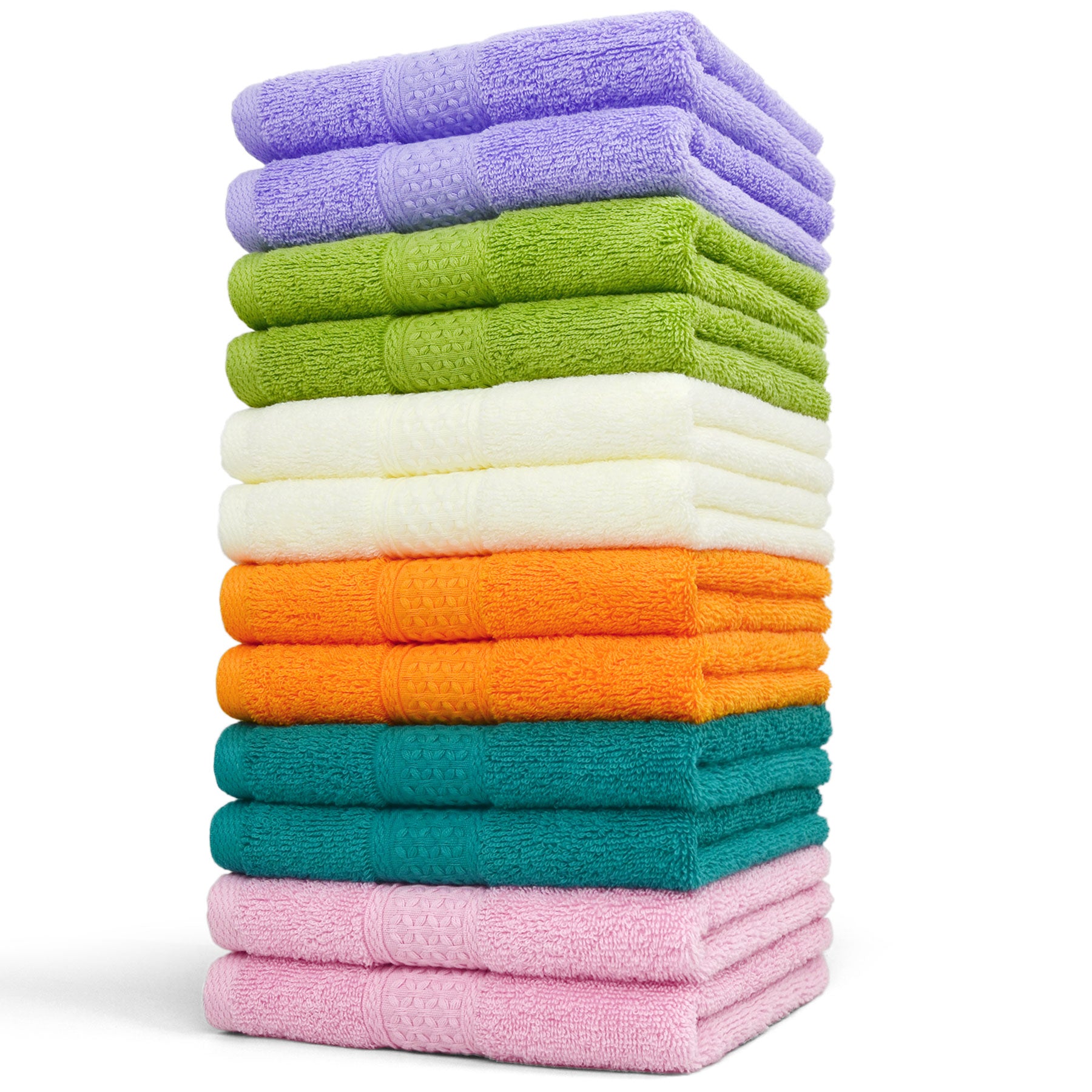 Cleanbear Face Cloths 12 Pack Washcloths 100% Cotton Wash Cloth for Fa