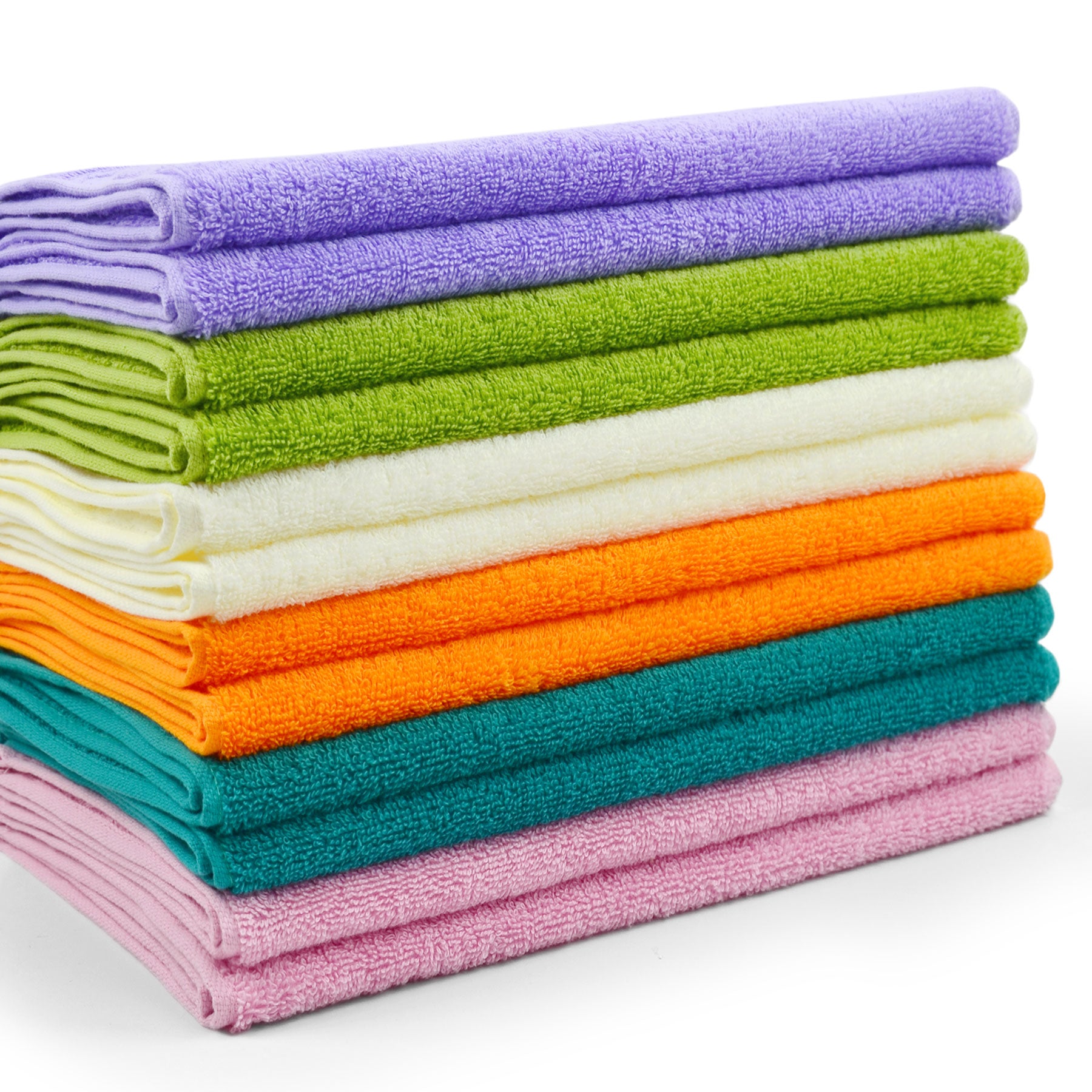 Cleanbear Cotton Hand Towel Set 6-Pack Hand Towels with Assorted Color