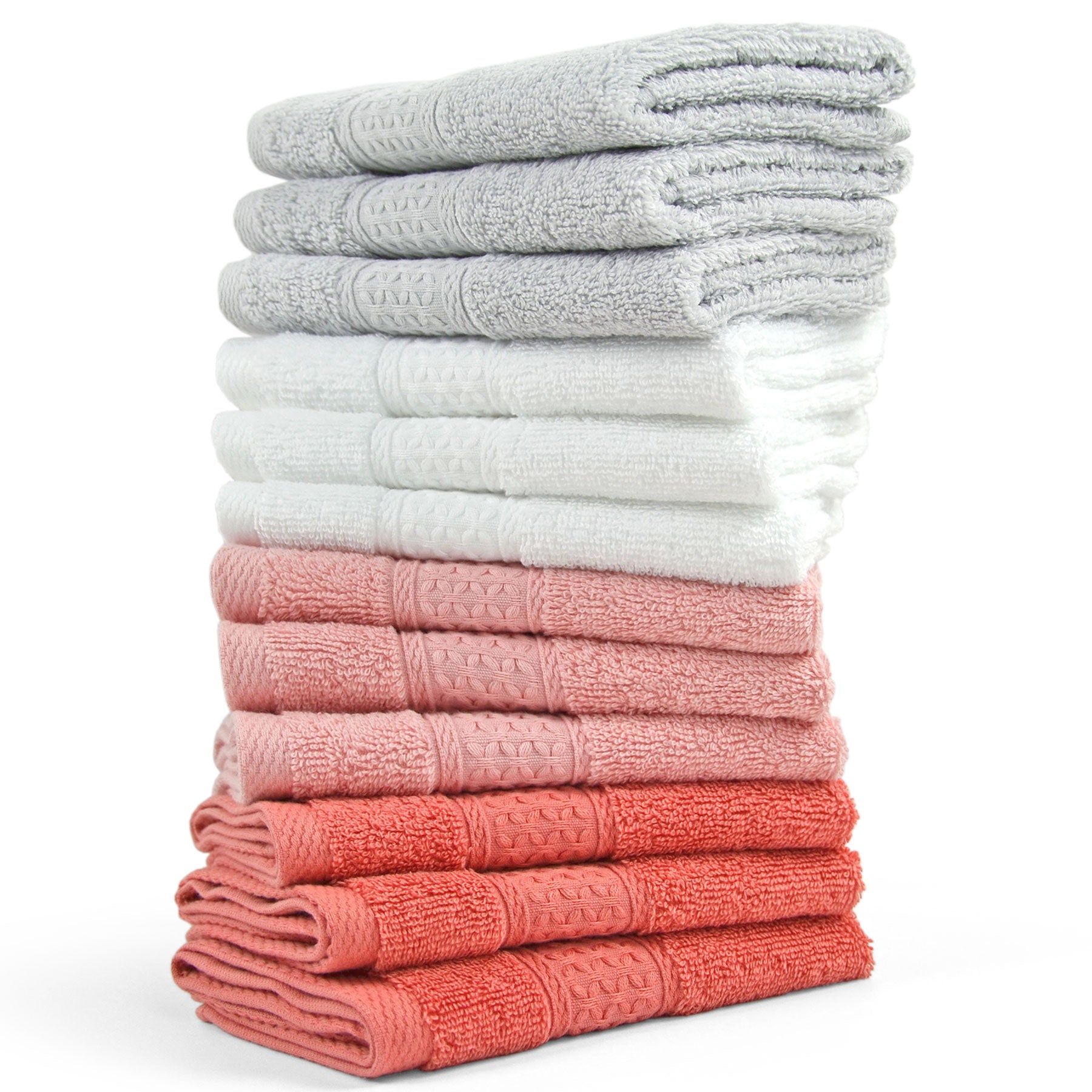  Cleanbear Hand Towels and Washcloths Set Bathroom Towels Set 6  Colors for Different Needs : Home & Kitchen